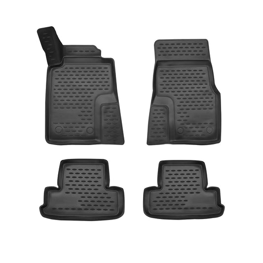 OMAC Floor Mats Liner for Ford Mustang 2010-2014 Black TPE All-Weather 4 Pcs 2691444