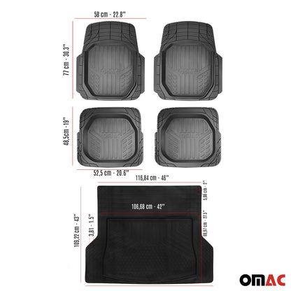 Floor Mats and Cargo Liners Semi Custom fit Universal for Cars SUV Black