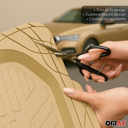 Volkswagen Beetle Heavy Duty Trim to fit Floor Mats Liner Tan All Weather 4Pcs