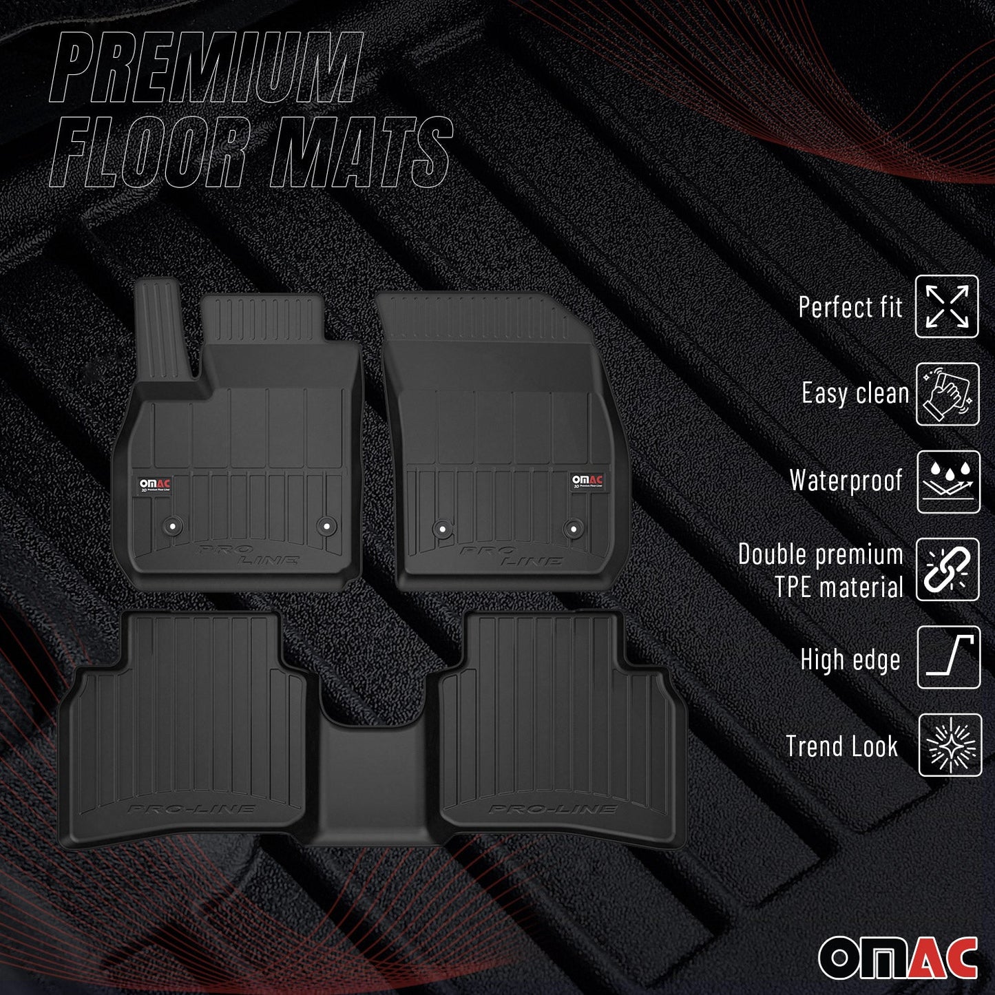 2019-2025 Cadillac XT4 Premium Floor Mats Liners Full Set All Weather Heavy Duty