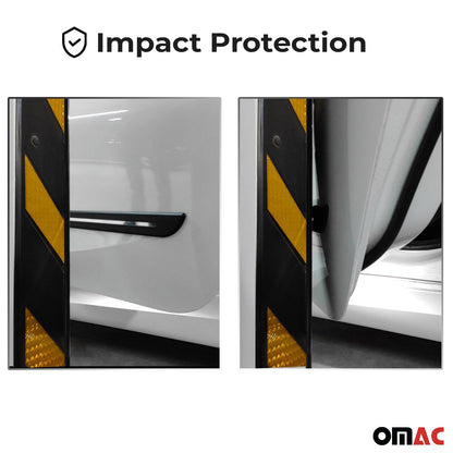 OMAC Side Door Protector Black and S.Steel Trim Cover Accessory for Car SUV Trucks 96131P2