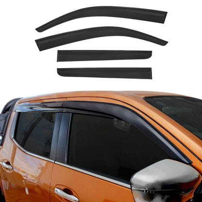 2005-2014 Nissan Frontier Window Visor Vent Rain Deflector 4Pcs Smoke