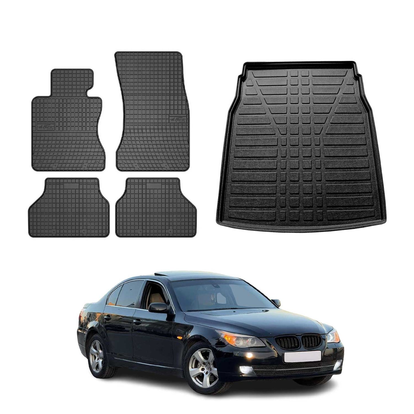 2004-2010 BMW 5 Series E60 M5 Sedan Floor Mats & Cargo Liner Full Set All Weather