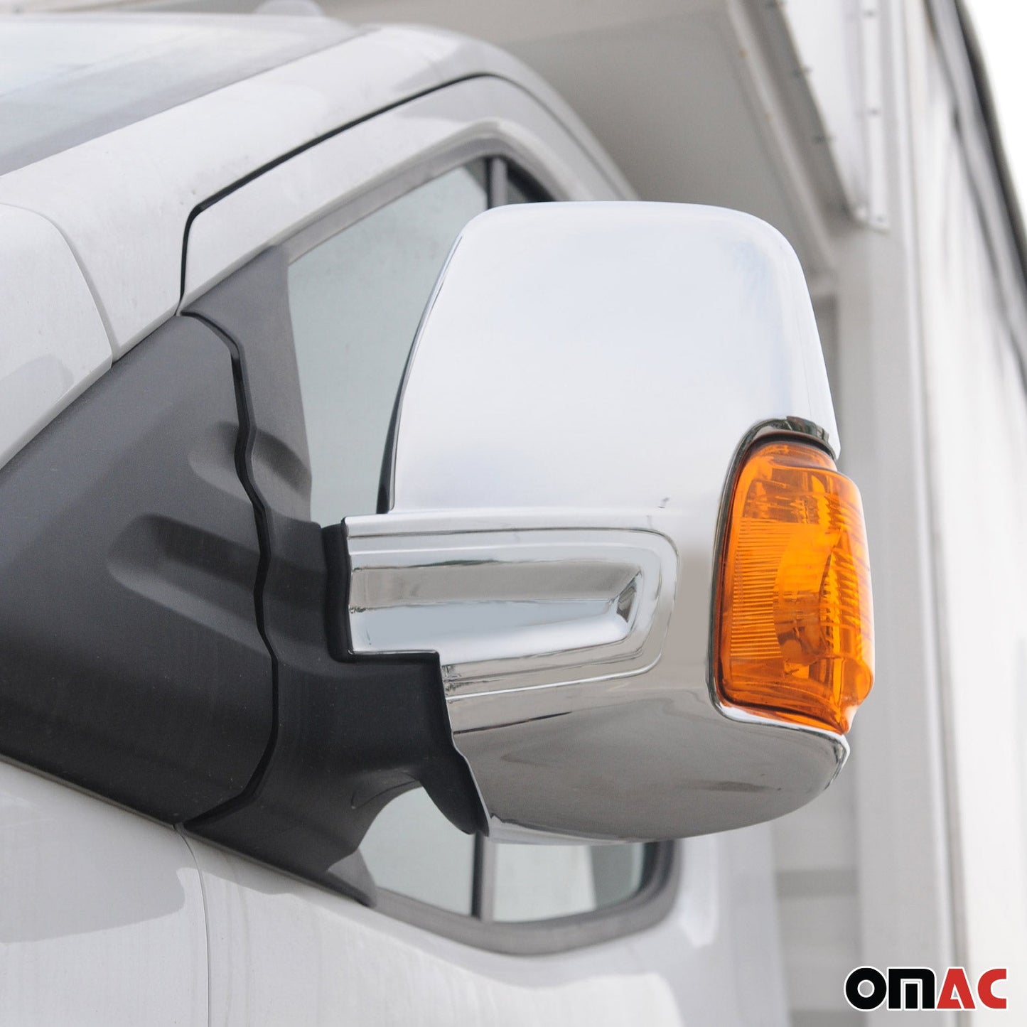 OMAC Side Mirror Cover Caps Fits Ford Transit 2015-2024 Matt Steel 2 Pcs 2626111S