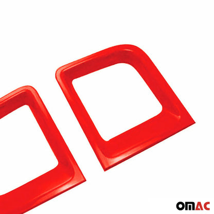 OMAC ABS Chrome Front Bumper Trim Frame Fits Jeep Renegade 2015-2023 Red 2 Pcs 1708083R