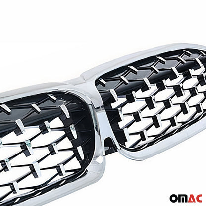 OMAC For BMW 3 Series G20 2019-2022 Front Kidney Grille Glossy Black & Silvery Meteor 1238P081MTS
