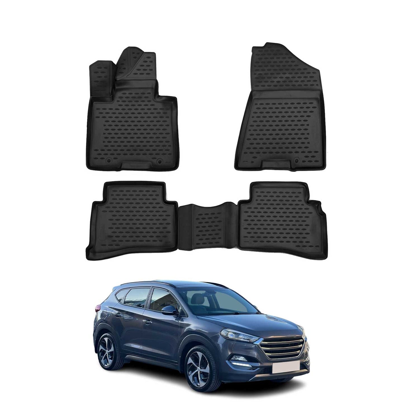 2016-2021 Hyundai Tucson Floor Mats Liners Full Set All Weather Black
