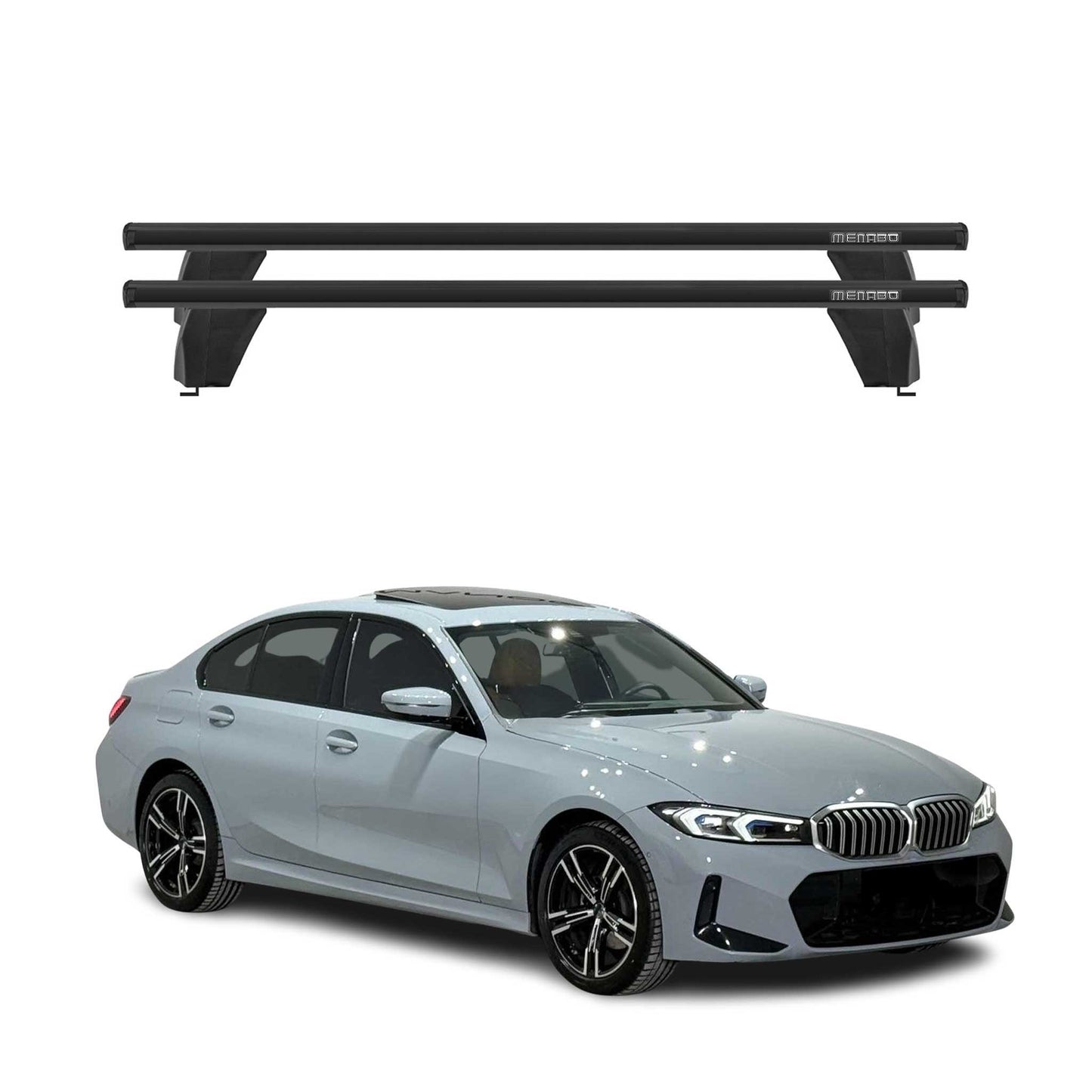 2021-2025 BMW 3 Series G20 Sedan 2019-2025 / M3 G80 Roof Rack Cross Bars Black