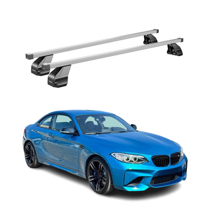 2014-2021 BMW 2 Series F22 M2 Coupe Roof Rack Cross Bars Silver