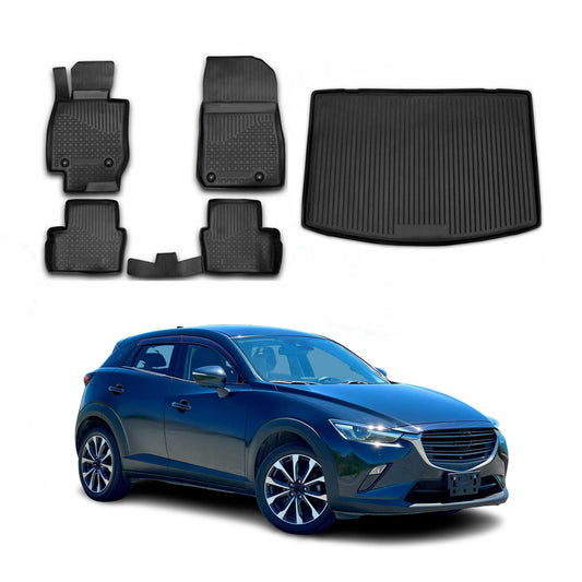 2016-2021 Mazda CX-3 Floor Mats & Cargo Liner Full Set All Weather Black