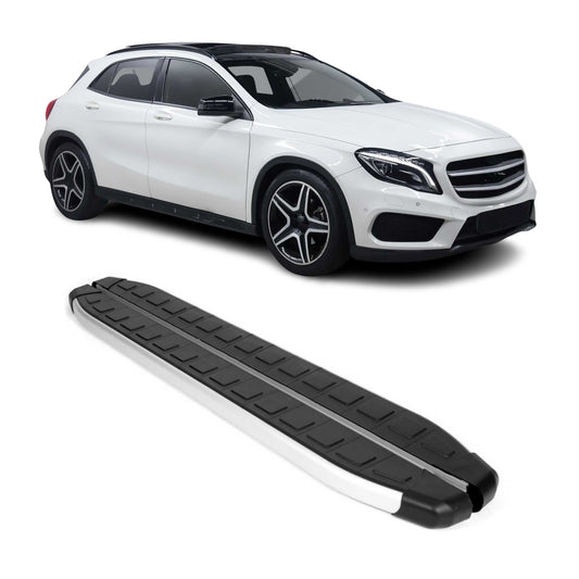 2015-2019 Mercedes GLA Class X156 Running Boards Side Steps Silver & Black