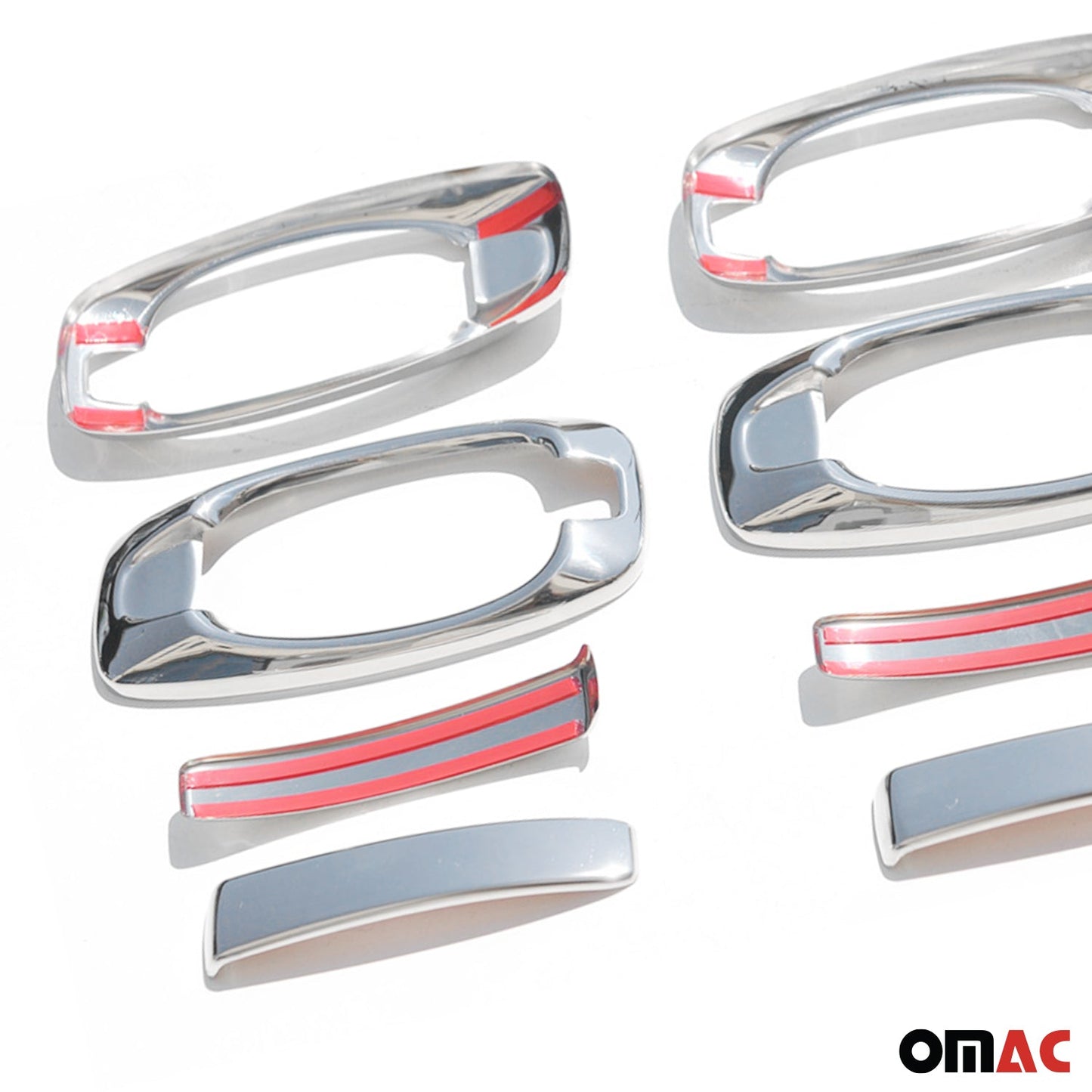 OMAC For Fiat Doblo 2010-2021 Chrome Door Handle Cover Trim S.Steel 4 Dr 8 Pcs U005874