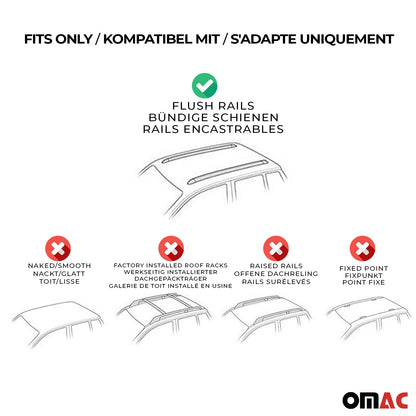 OMAC Roof Racks Luggage Carrier Cross Bars Iron for Mazda CX-50 2023-2024 Black 2Pcs G003057