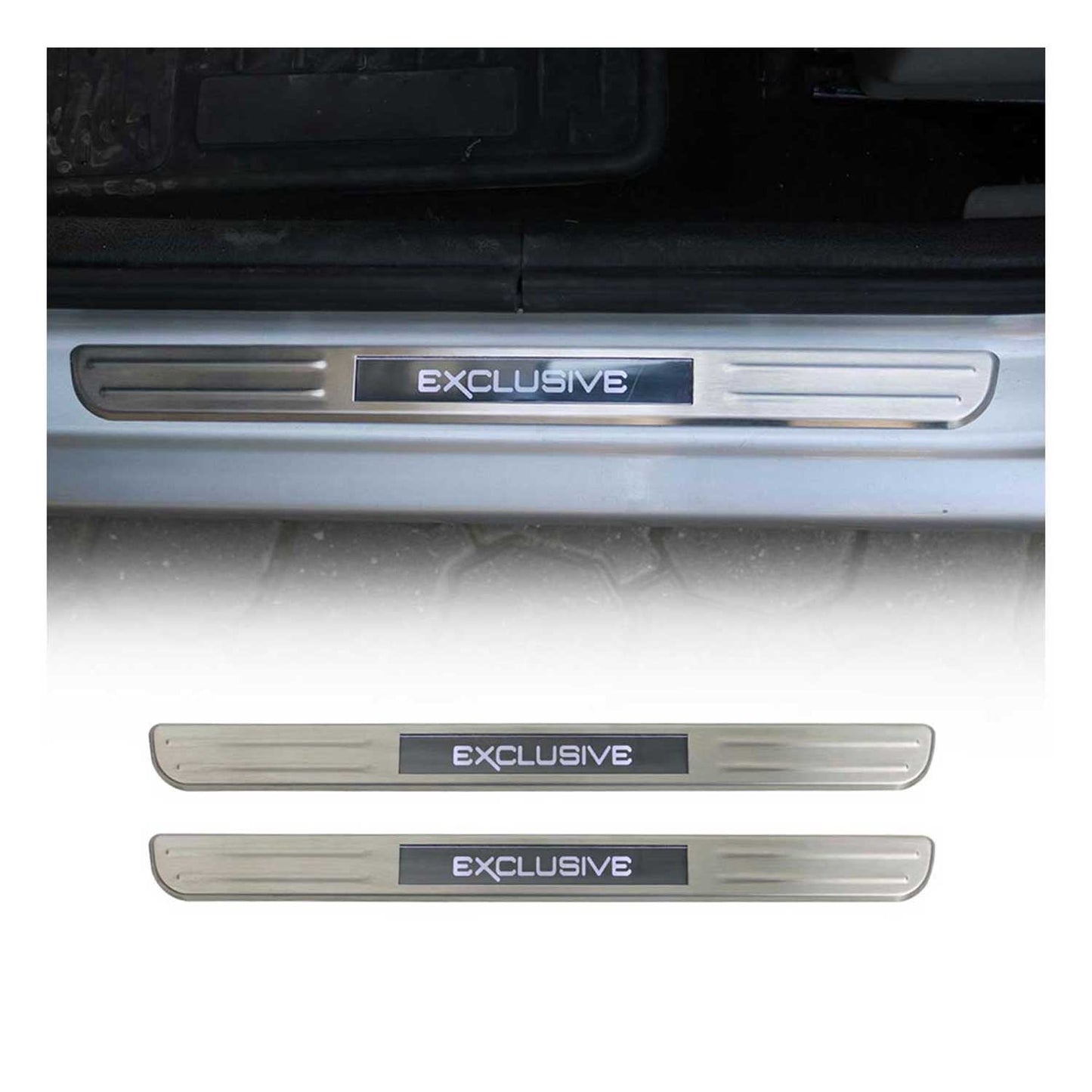 Nissan GT-R 350Z Door Sill Scuff Plate Illuminated Exclusive Brushed Stainless Steel 2Pcs