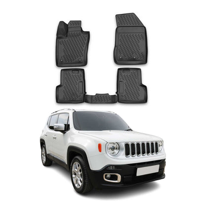 2015-2023 Jeep Renegade Floor Mats Liners Full Set All Weather Black