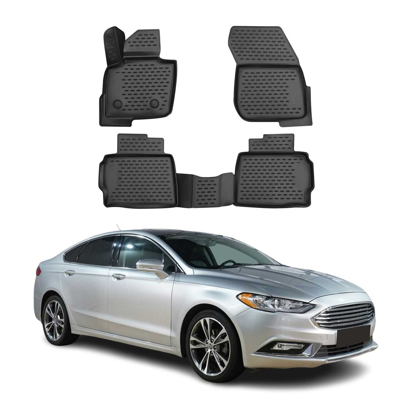 2017-2020 Lincoln MKZ Floor Mats Liners Full Set All Weather Black