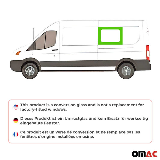 2015-2024 Ford Transit Window Glass Mid-High Roof Left Side Mittle L3 L4 Black