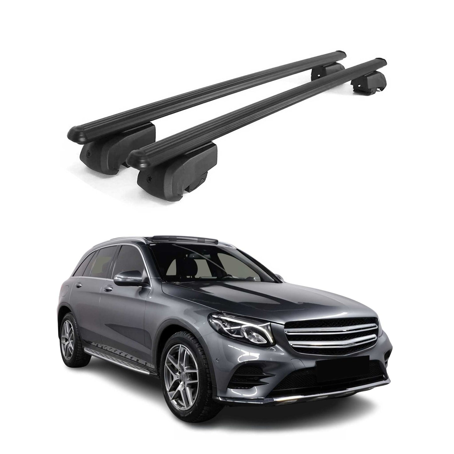 2016-2022 Mercedes GLC Class X253 Roof Rack Cross Bars Black