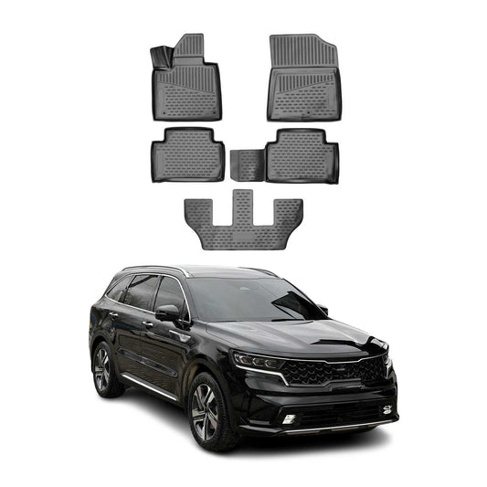 2021-2025 Kia Sorento Floor Mats Liners Full Set All Weather Black