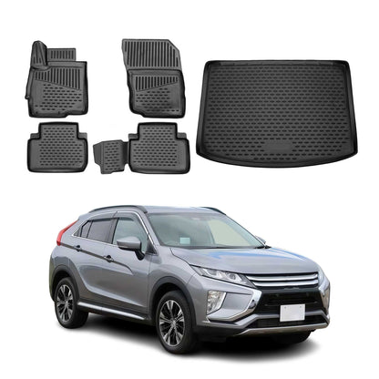 2018-2024 Mitsubishi Eclipse Cross Floor Mats & Cargo Liner Full Set All Weather Black