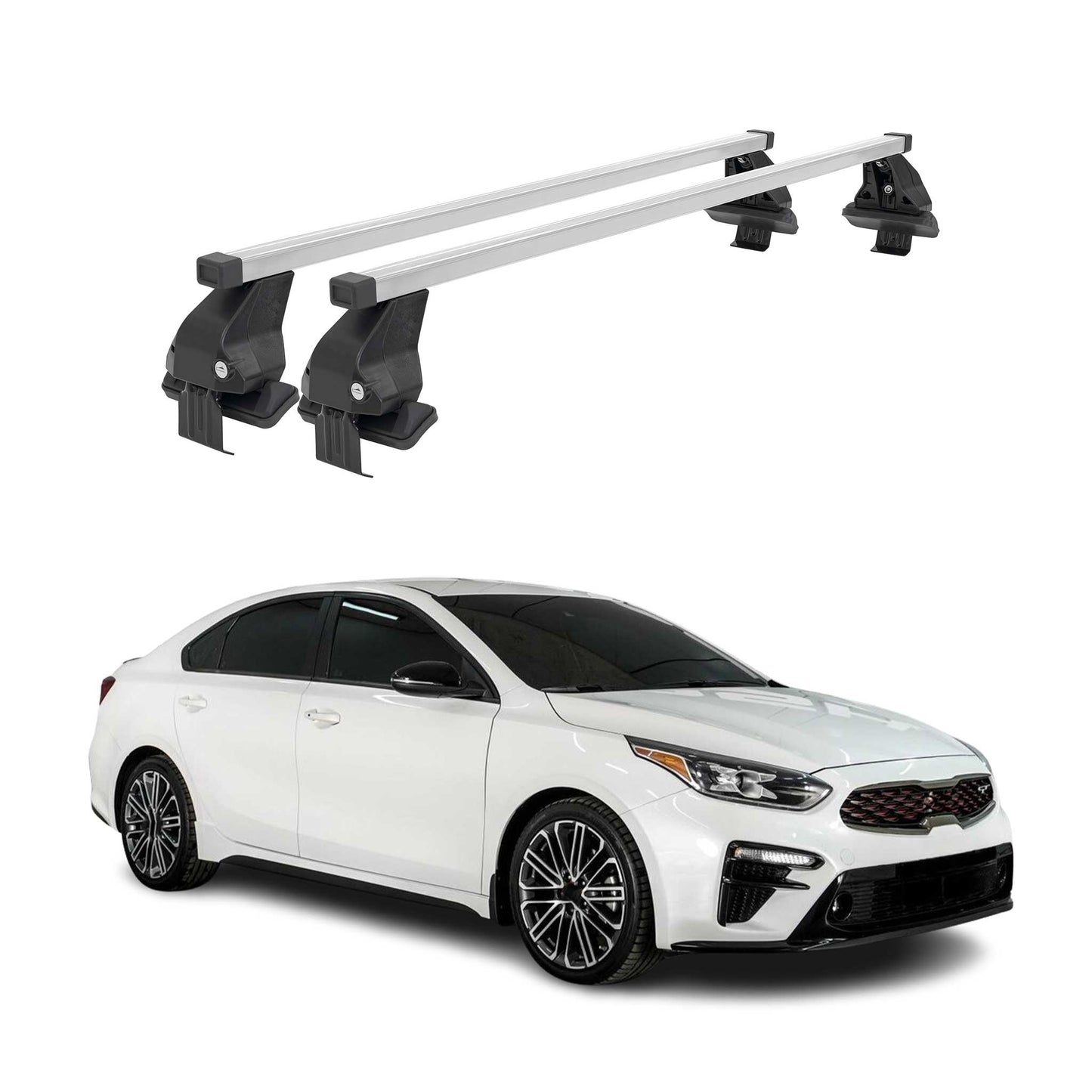 2019-2024 Kia Forte Sedan Roof Rack Cross Bars Silver
