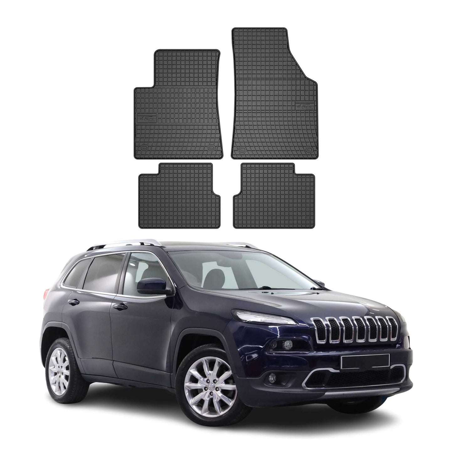 2014-2023 Jeep Cherokee Floor Mats Liners Full Set All Weather Rubber Black