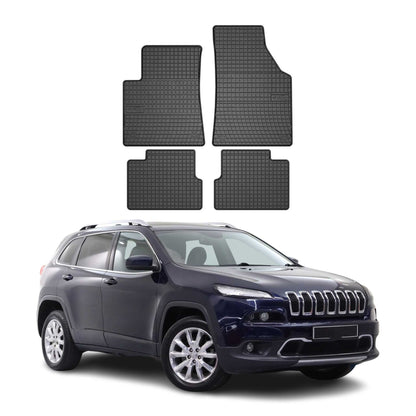 2014-2023 Jeep Cherokee Floor Mats Liners Full Set All Weather Rubber Black
