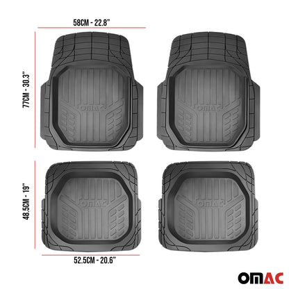 OMAC Trimmable Floor Mats Liner Waterproof for VW T-Cross 3D Black All Weather 4Pcs A058515