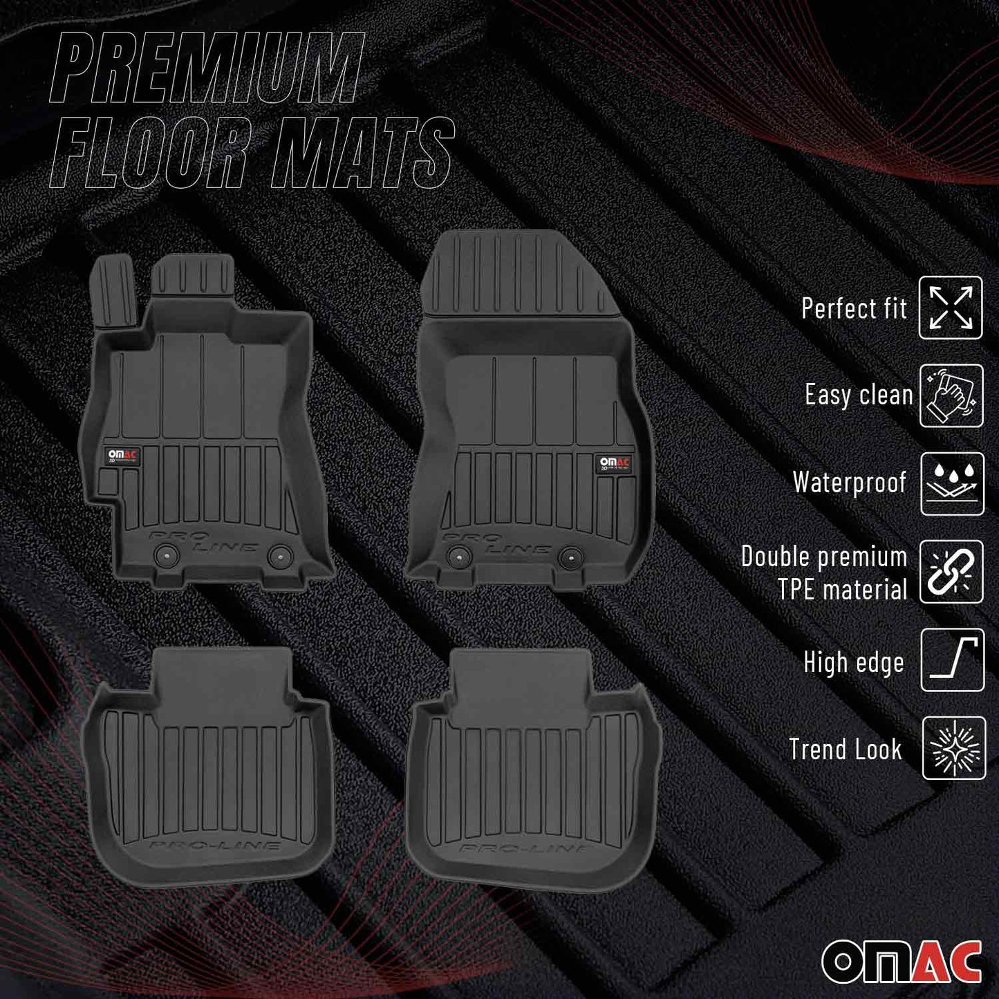 2010-2014 Subaru Outback Premium Floor Mats Liners Full Set All Weather Heavy Duty