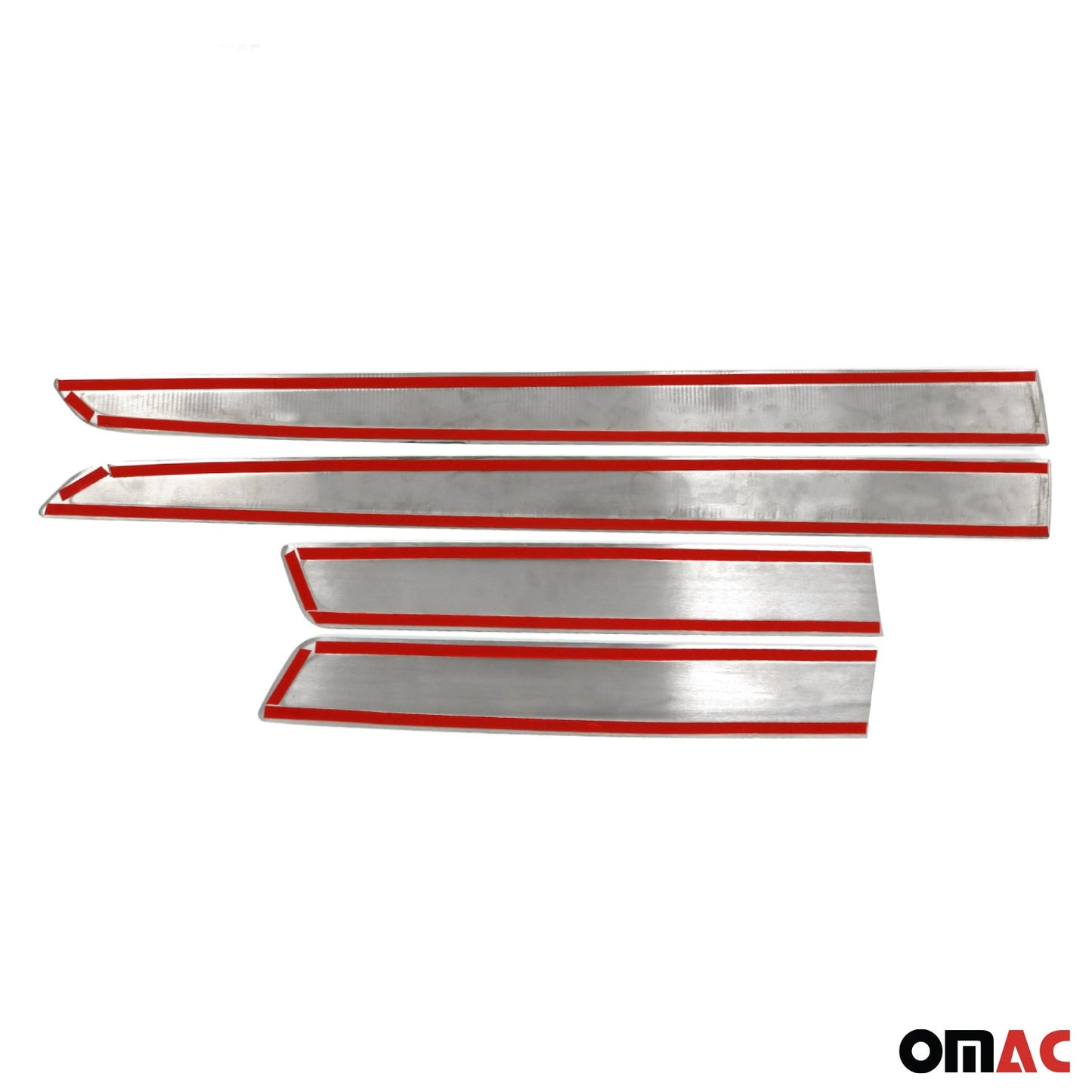 OMAC Side Door Molding Trim Skirt Garnish for Mazda CX-3 2016-2021 Steel Silver 4 Pcs 4624131