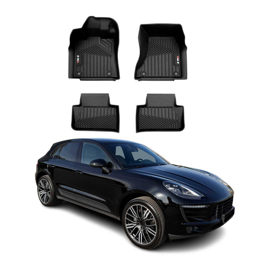 2015-2025 Porsche Macan Premium Floor Mats Liners First and Second Row Set Black