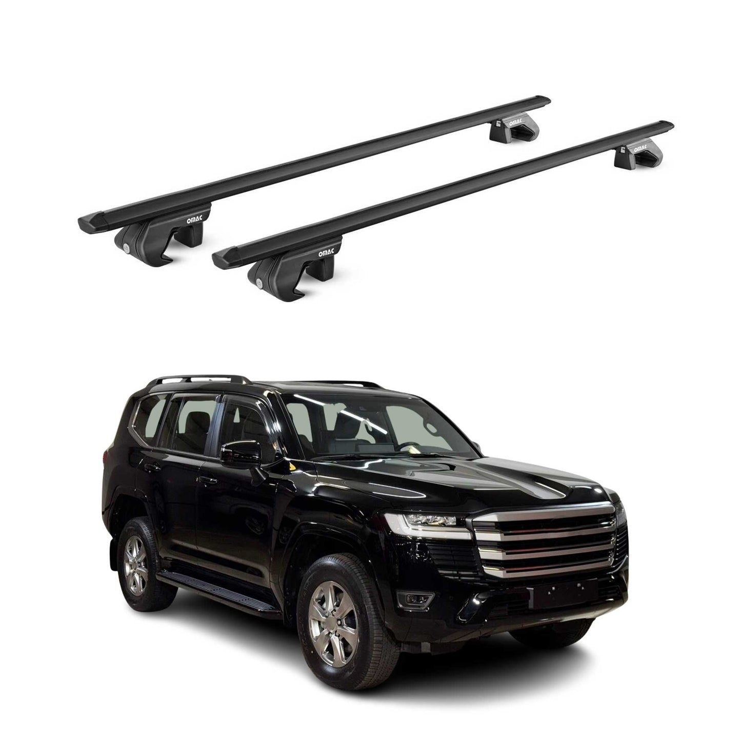2024-2025 Toyota Land Cruiser J250 Roof Rack Cross Bars Carrier Black