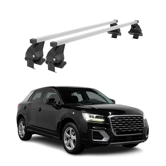Smooth Roof Racks Cross Bars Luggage Carrier for Audi Q2 2018-2024 Silver 2x