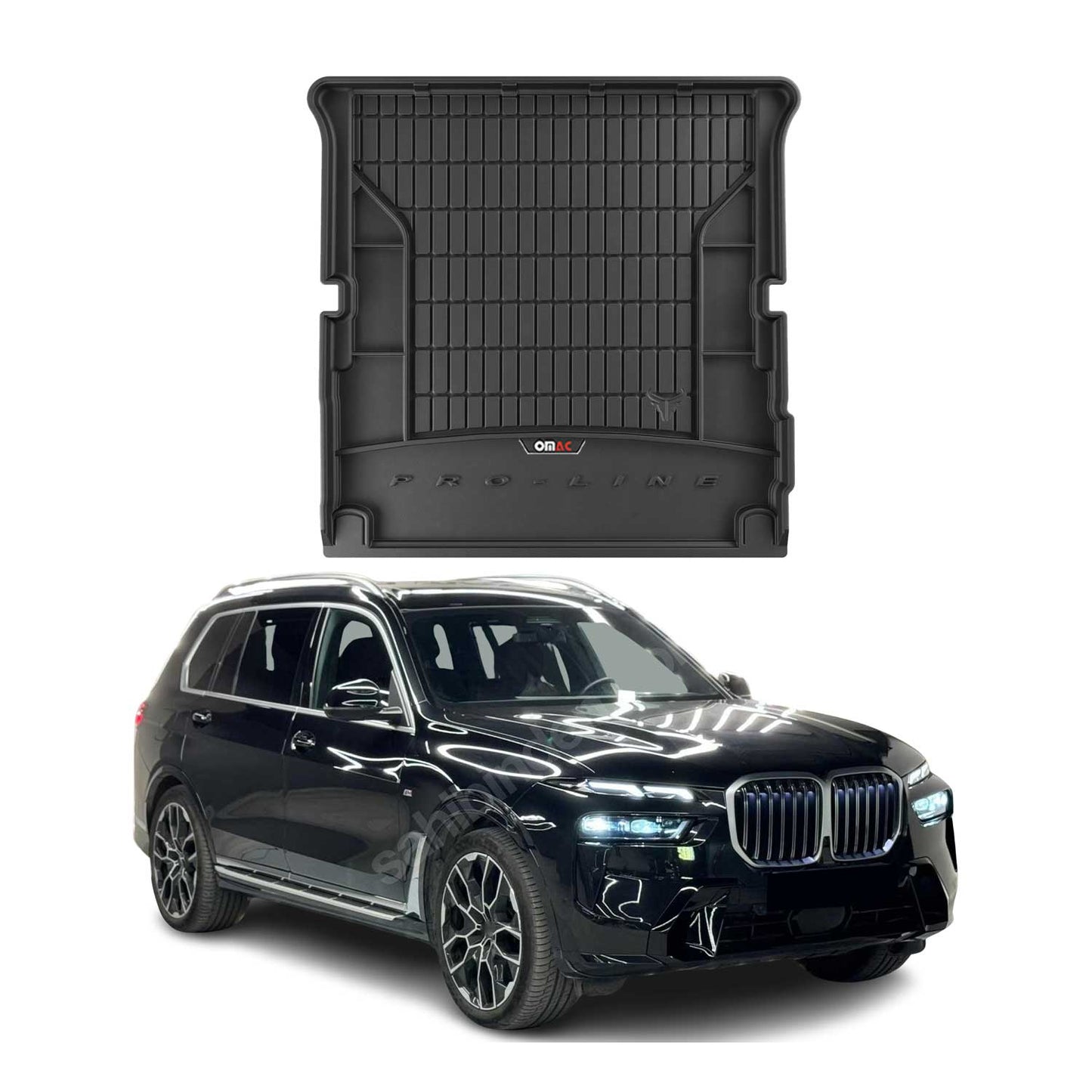 2019-2025 BMW X7 G07 Folding 3rd Row Premium Cargo Liner Trunk Mat All Weather Heavy Duty Folding 3rd Row Black