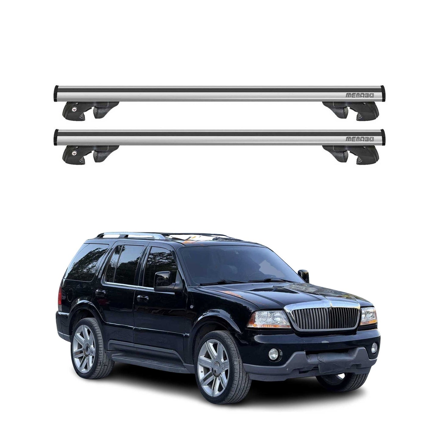2003-2005 Lincoln Aviator Roof Rack Cross Bars Silver