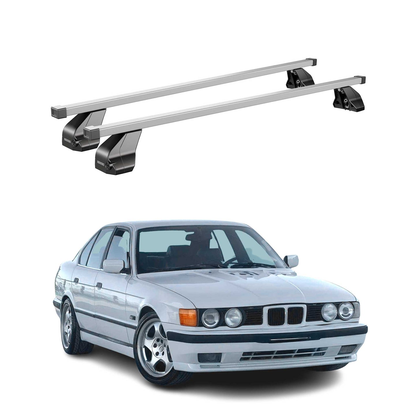 1997-2003 BMW 5 Series E39 Sedan Roof Rack Cross Bars Silver