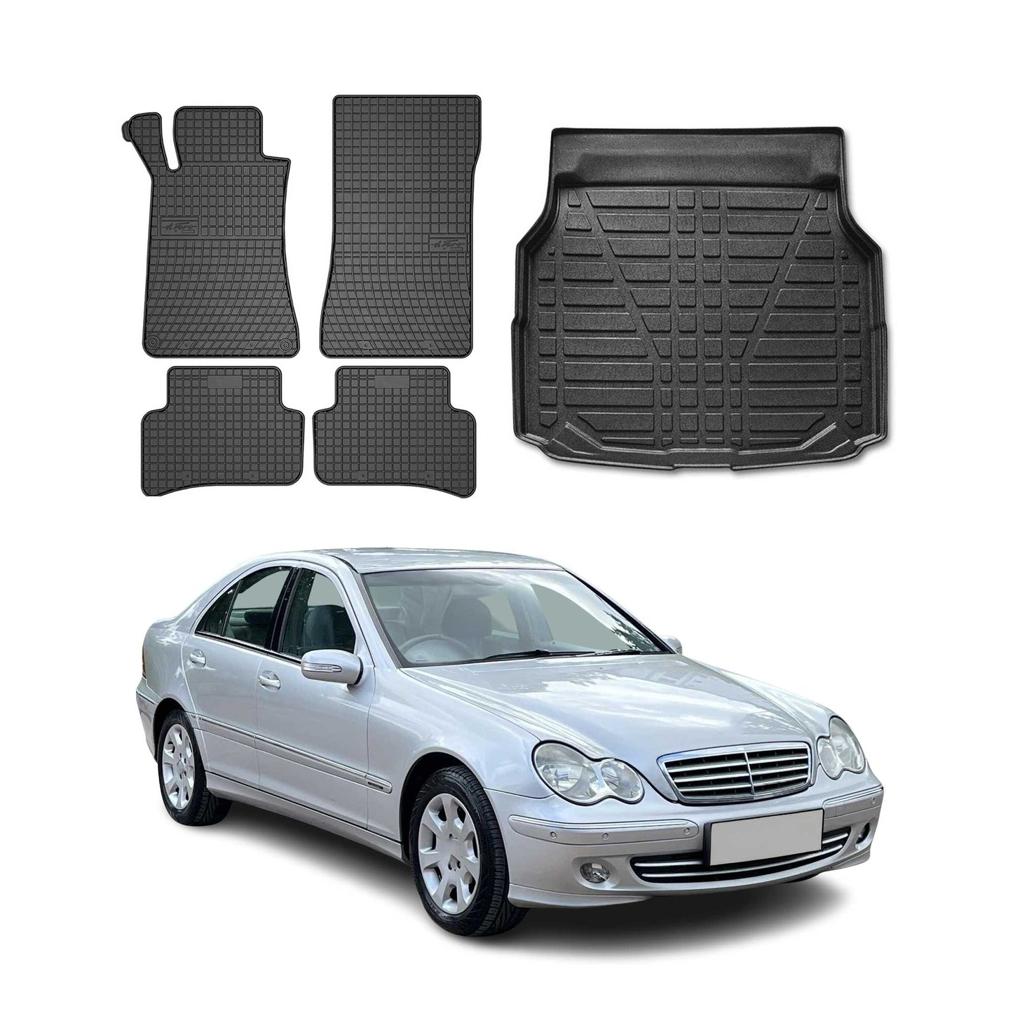 2001-2009 Mercedes C Class W203 Floor Mats & Cargo Liner Full Set All Weather