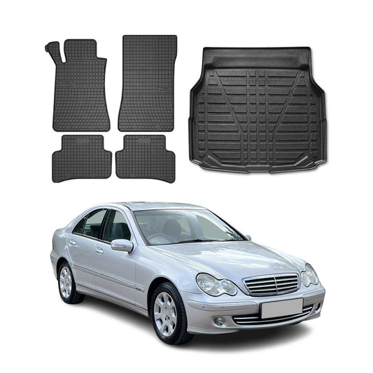 2001-2009 Mercedes C Class W203 Floor Mats & Cargo Liner Full Set All Weather
