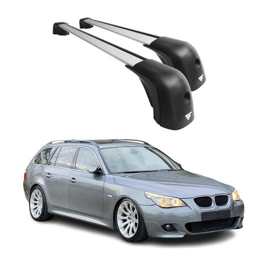2004-2010 BMW 5 Series E61 Wagon Roof Racks Cross Bars Silver