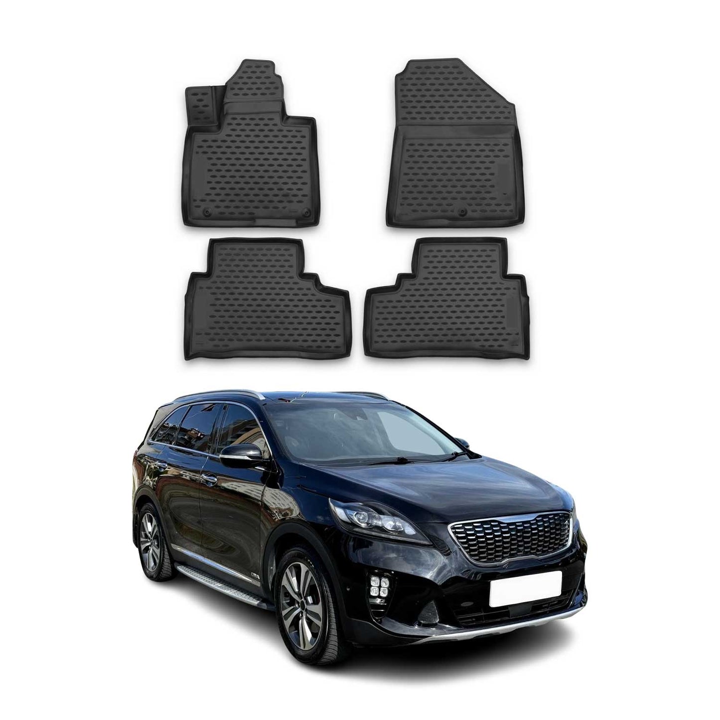 2016-2020 Kia Sorento Floor Mats Liners Full Set All Weather Black