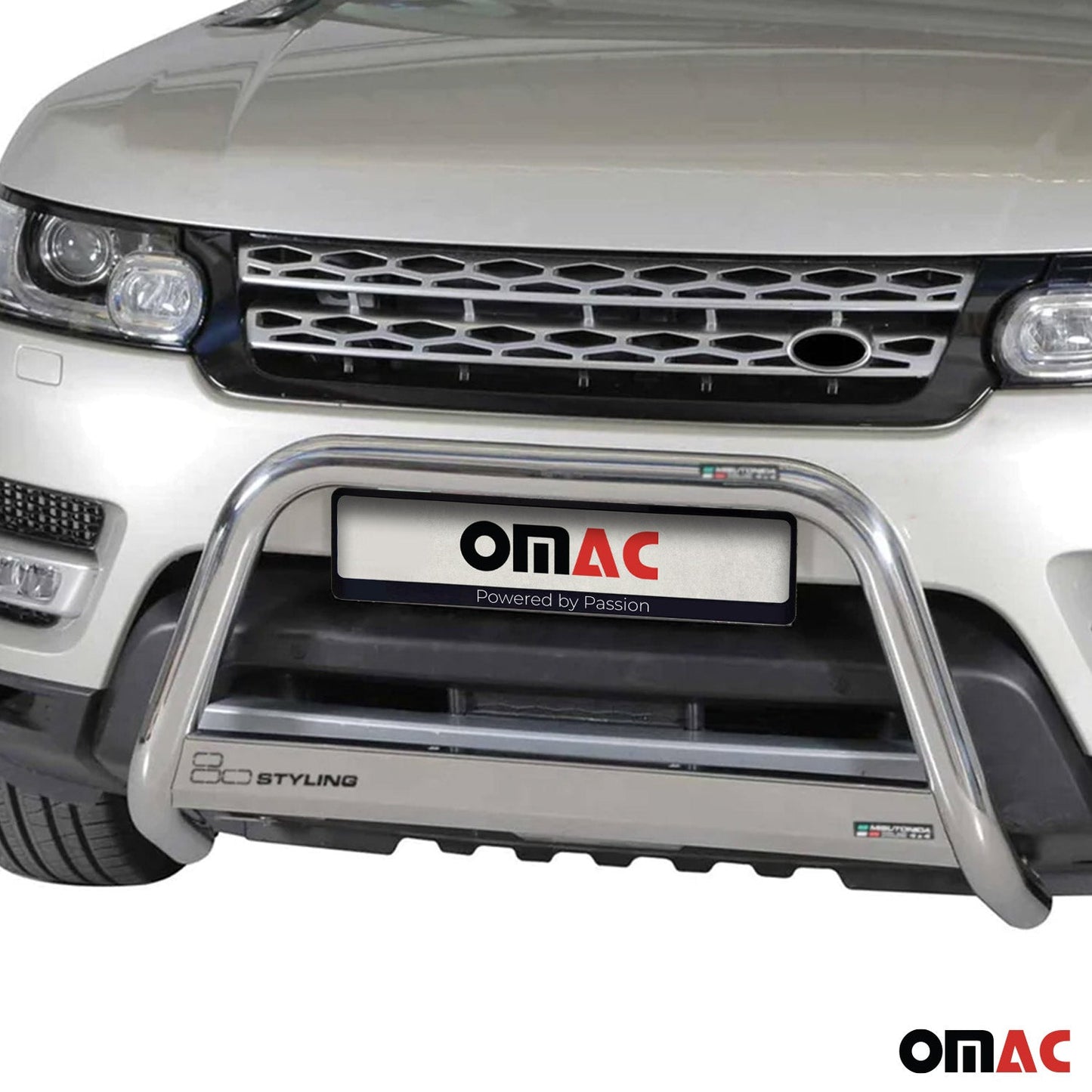OMAC Bull Bar Push Front Bumper for Land Rover Range Rover Sport 2014-2017 Silver 6012MSBB094