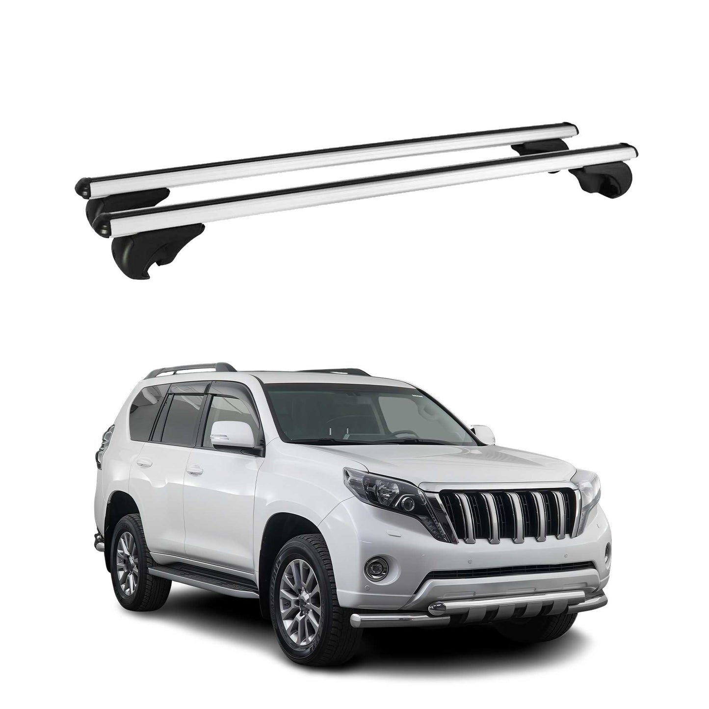 2008-2011 Toyota Land Cruiser Roof Rack Cross Bars Silver