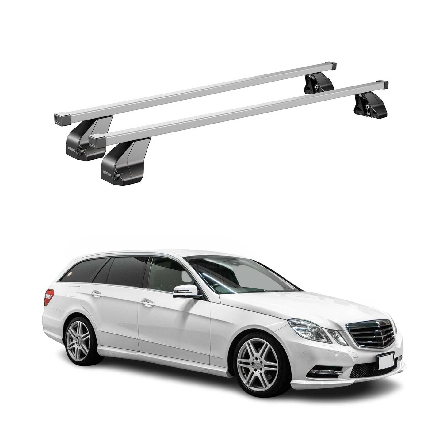 2010-2016 Mercedes E Class W212 Sedan Roof Rack Cross Bars Silver