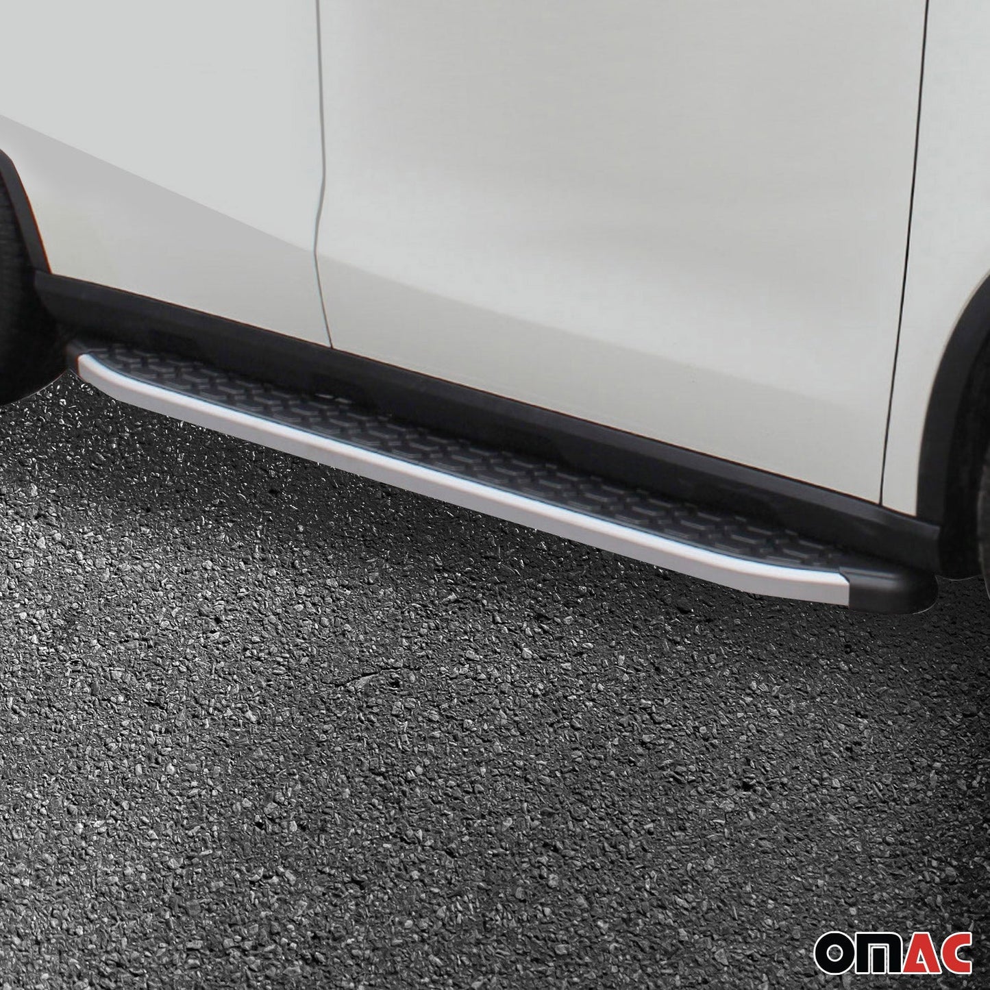 OMAC Running Board Side Steps Nerf Bar for Ford Escape 2013-2019 Black Silver 2Pcs 2616984A