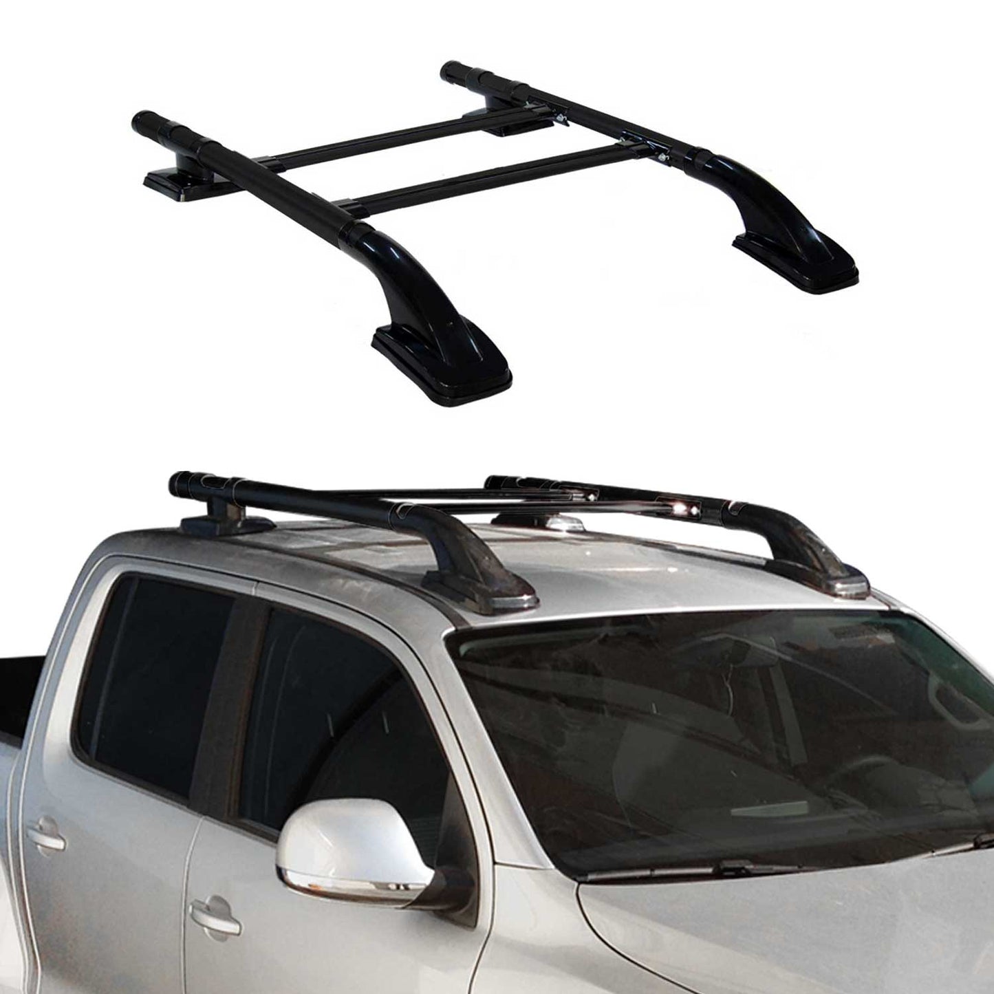 2023-2025 Chevrolet Colorado III Top Roof Rack Side Rails Black Alu 4Pcs