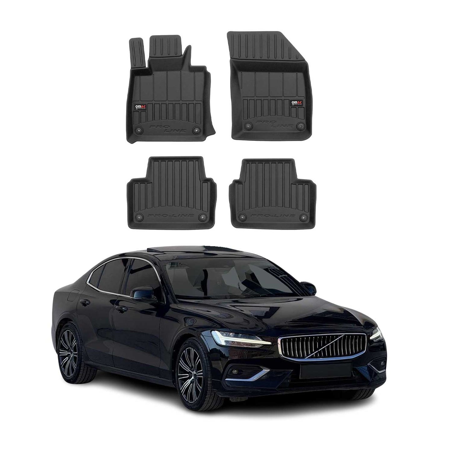 2019-2024 Volvo S60 V60 Premium Floor Mats Liners Full Set All Weather Heavy Duty
