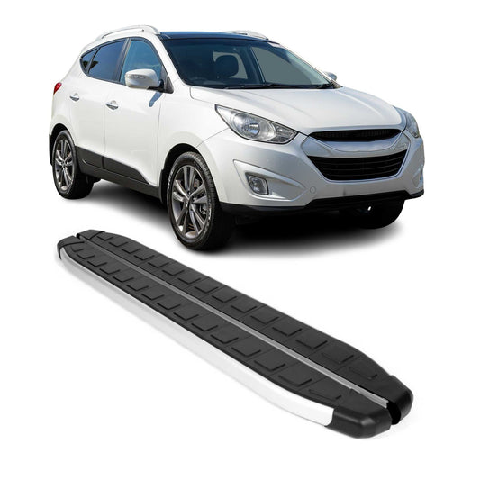 2010-2015 Hyundai Tucson Running Boards Side Steps Silver & Black