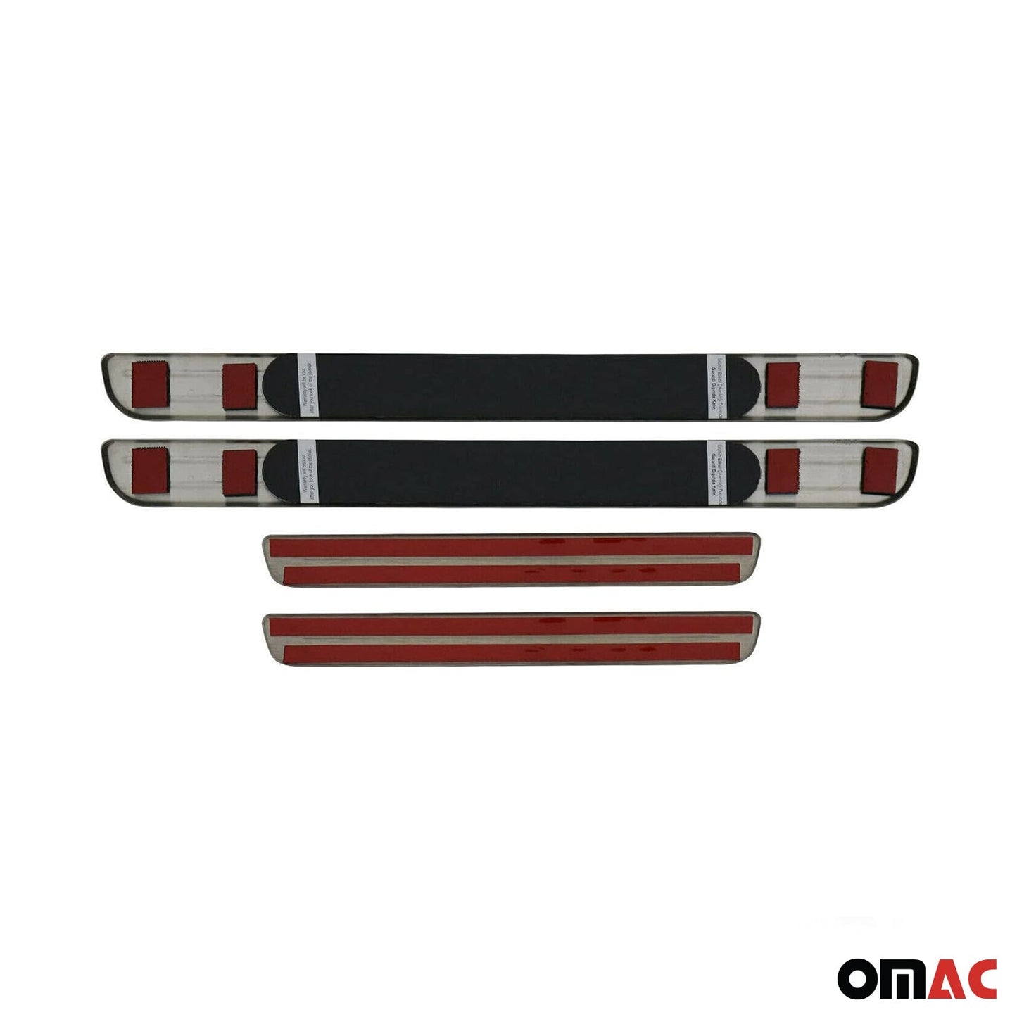 OMAC Door Sill Scuff Plate Illuminated for VW Tiguan 2018-2024 Steel Dark 4 Pcs 7548090LEB4