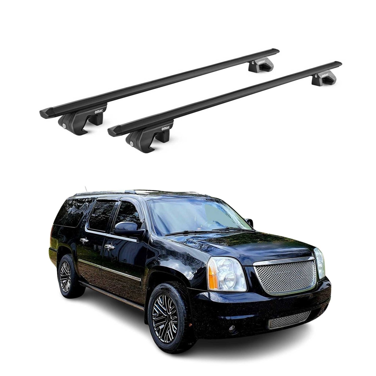 2000-2014 GMC Yukon XL 2500 Roof Rack Cross Bars Black Luggage Carrier 2 Pcs