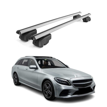 2015-2021 Mercedes C Class S205 Wagon Roof Rack Cross Bars Silver